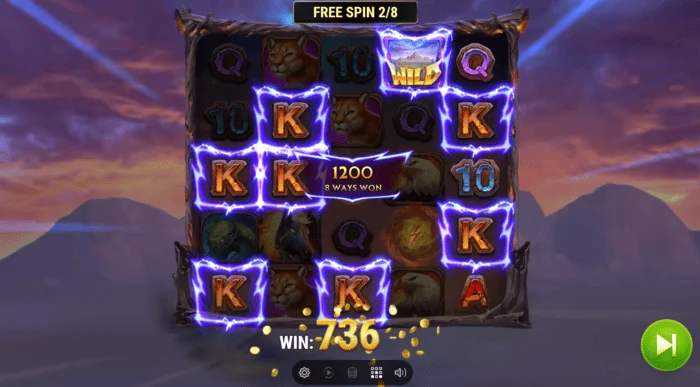 Kemenangan dalam permainan bonus Colt Lightning Inferno