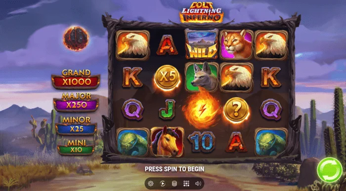Layar permainan Colt Lightning Inferno